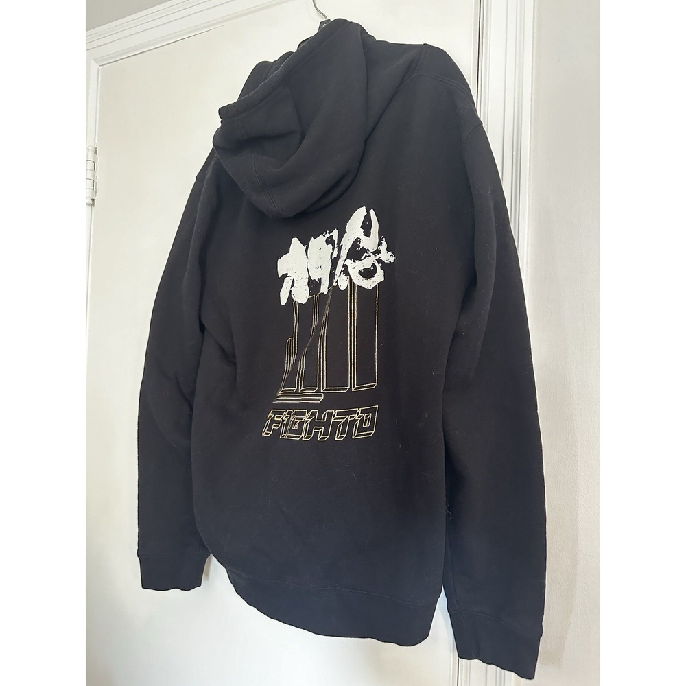 Fighto martial arts Kanji Sz XL Black spellout Hoodie y2k-style